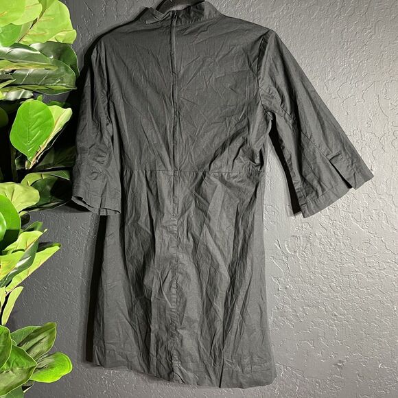 Sunhee Moon Womens Dress 2 Black Mini 3/4‎ Flare Sleeve Faux Wrap V-Neck Zipper - Picture 10 of 14